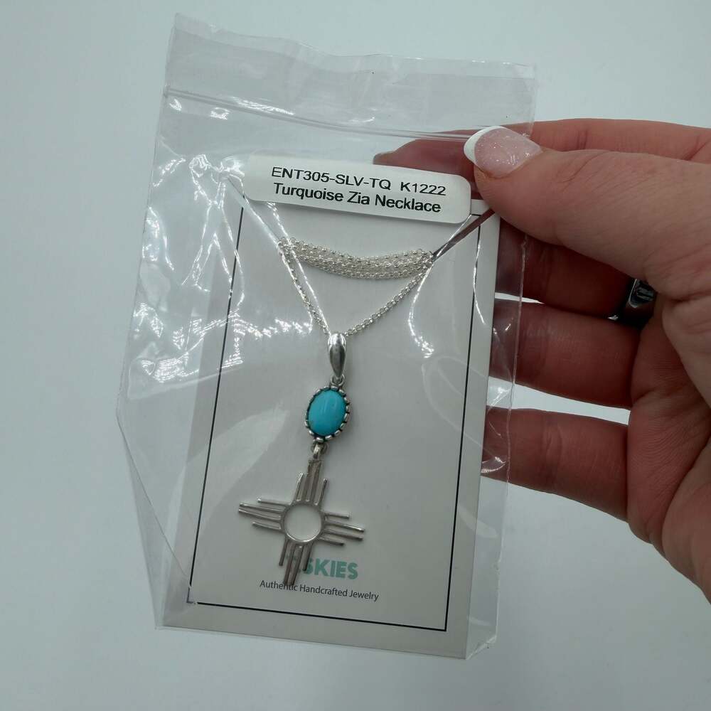 Tskies Turquoise Zia Necklace Sterling Silver